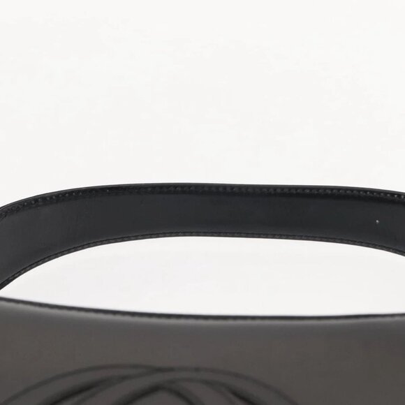 GUCCI Shoulder Bag Enamel Black Silve